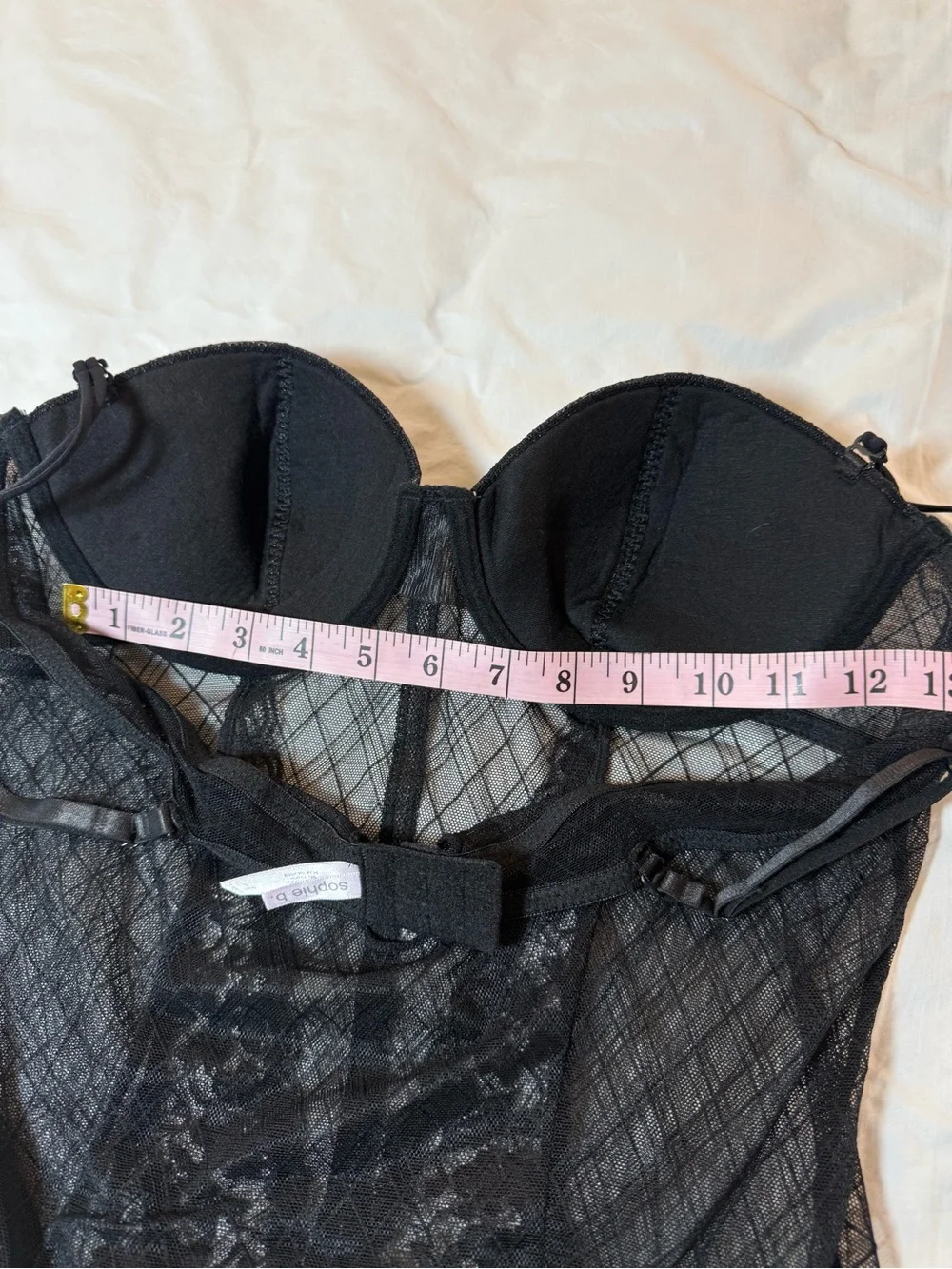 sophie b. Black Lace Bustier Chemise